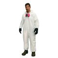 Keystone Safety Hooded Disposable Coveralls with Elastic Wrists and Ankles, White, 2XL CVL-KG-H-E 2X